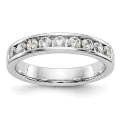 14K White Gold 9-Stone 1/2 carat Round Diamond Complete Channel Band - 6