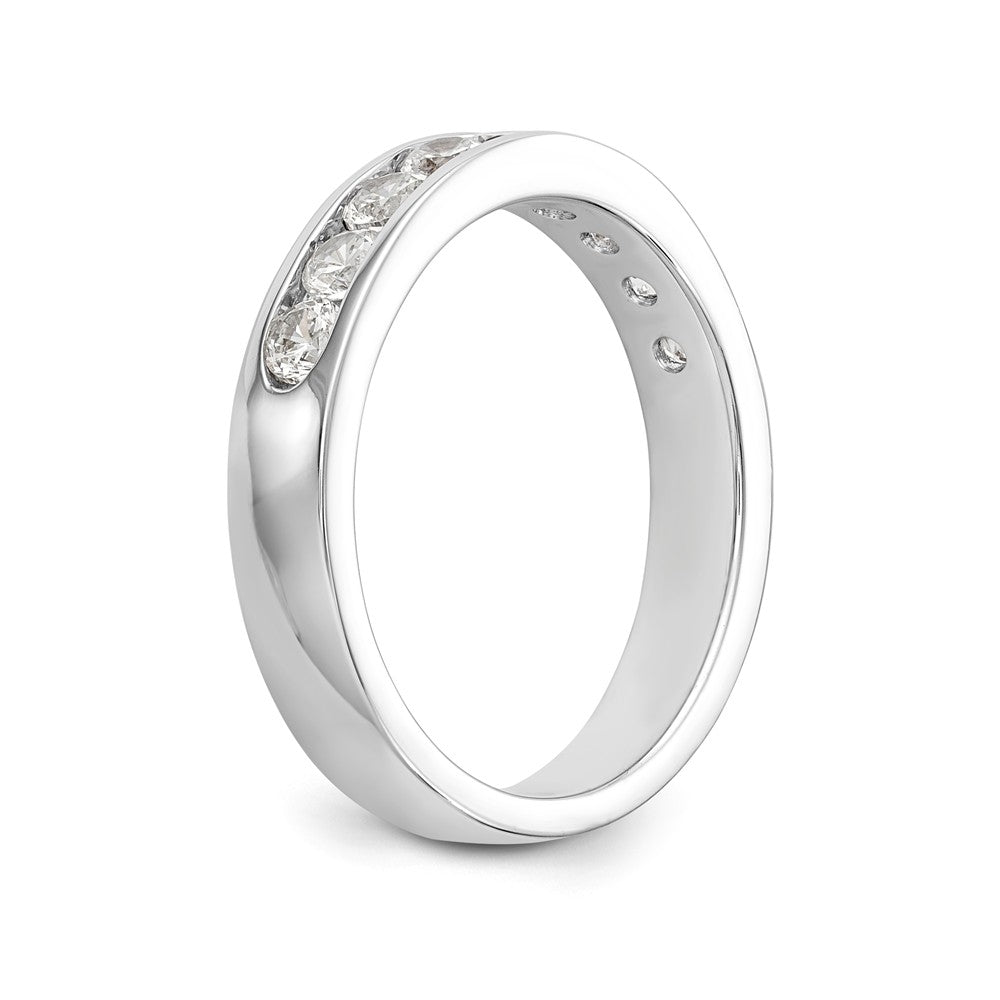 14K White Gold 9-Stone 3/4 carat Round Diamond Complete Channel Band