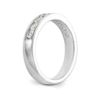 14K White Gold 9-Stone 3/4 carat Round Diamond Complete Channel Band