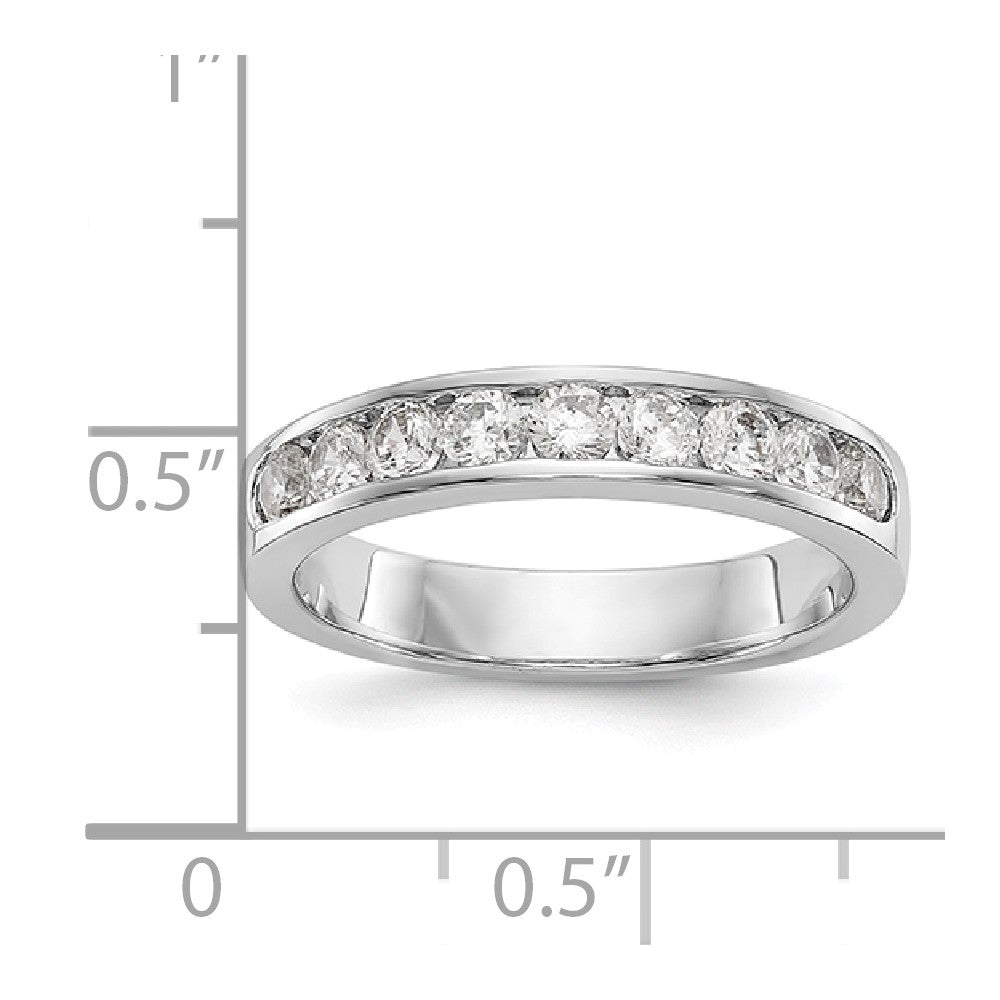 14K White Gold 9-Stone Diamond Channel Band