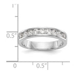 14K White Gold 9-Stone Diamond Channel Band