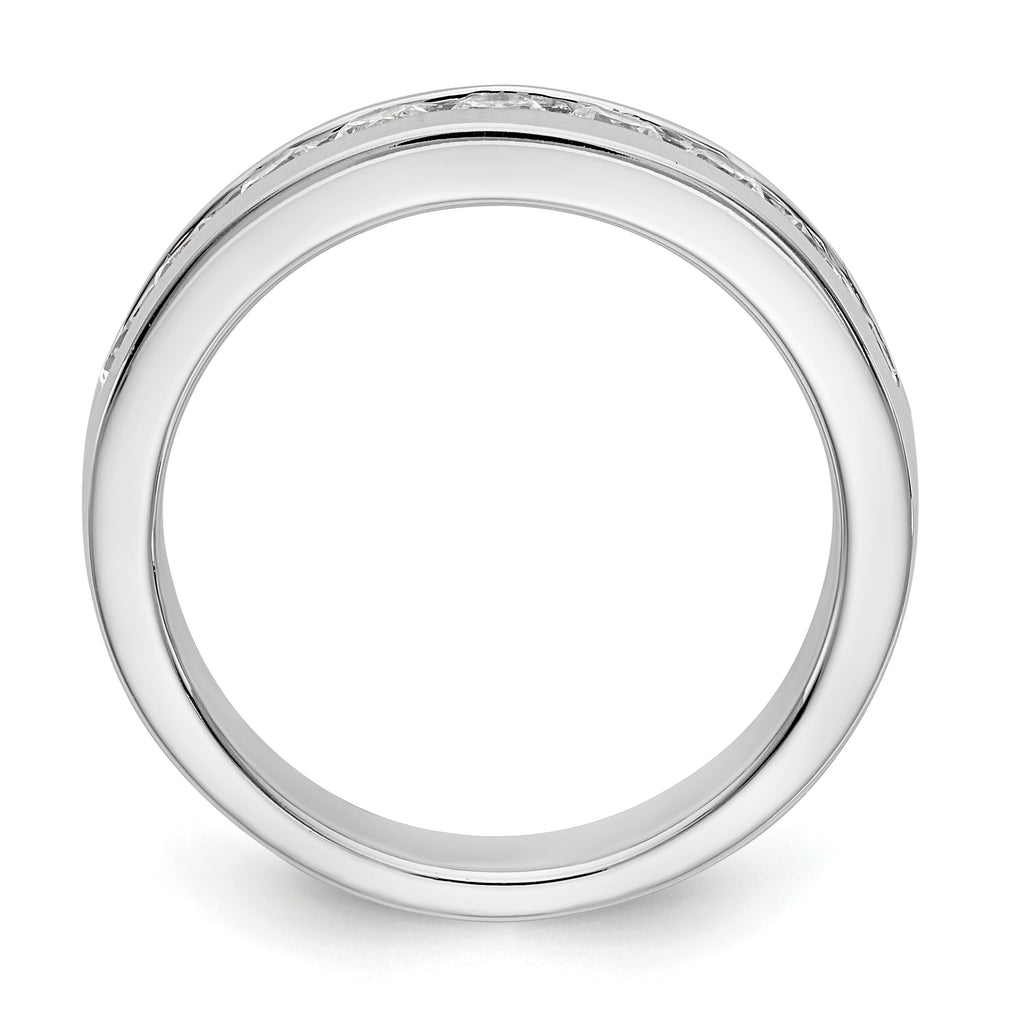 14K White Gold 9-Stone 7/8 carat Round Diamond Complete Channel Band