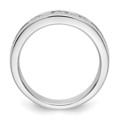 14K White Gold 9-Stone 7/8 carat Round Diamond Complete Channel Band