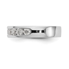 14K White Gold 9-Stone 7/8 carat Round Diamond Complete Channel Band - 6