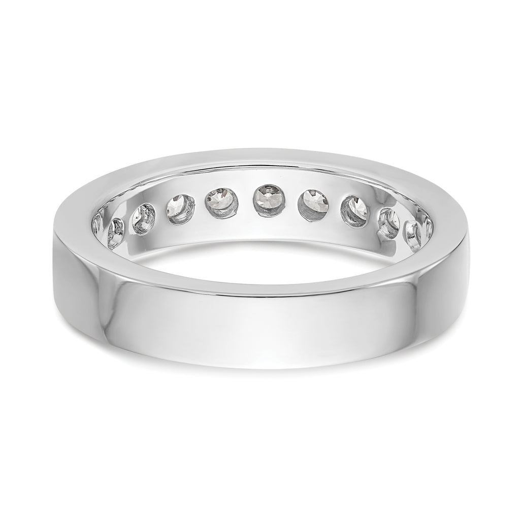 14K White Gold 9-Stone 7/8 carat Round Diamond Complete Channel Band