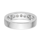 14K White Gold 9-Stone 7/8 carat Round Diamond Complete Channel Band