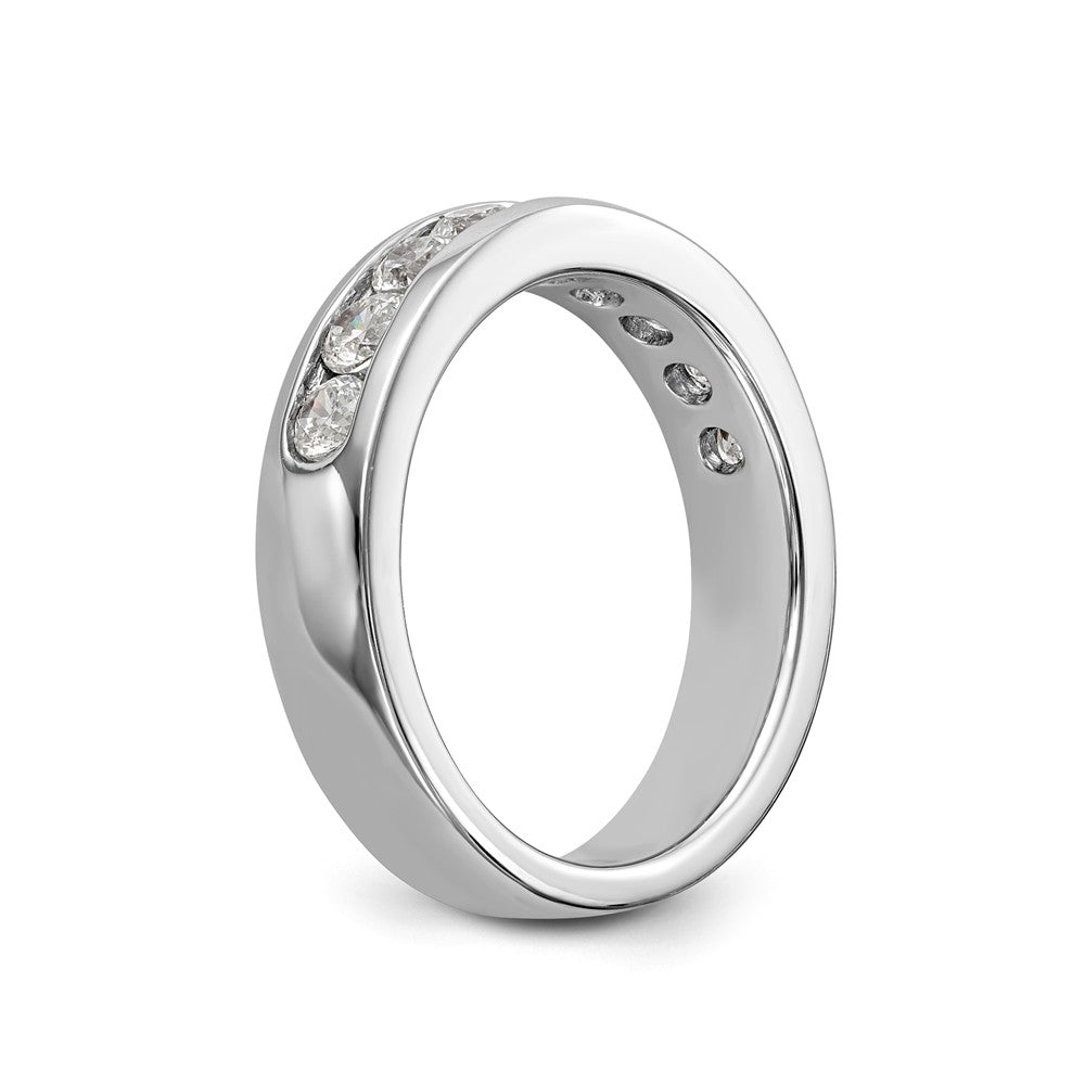 14K White Gold 9-Stone 7/8 carat Round Diamond Complete Channel Band - 6