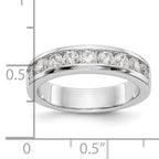 14K White Gold 9-Stone 7/8 carat Round Diamond Complete Channel Band