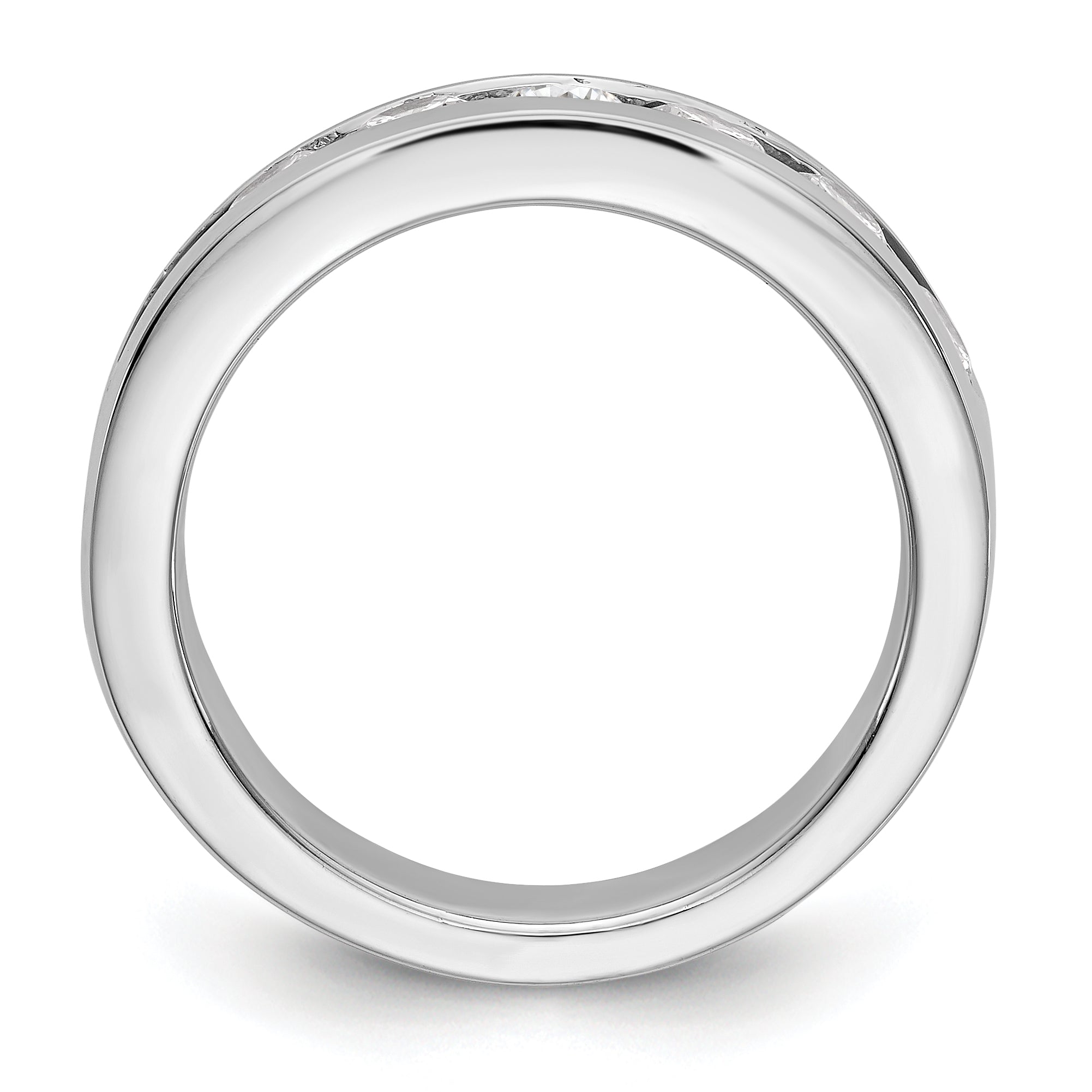 14K White Gold 9-Stone 1.3 carat Round Diamond Complete Channel Band - 6