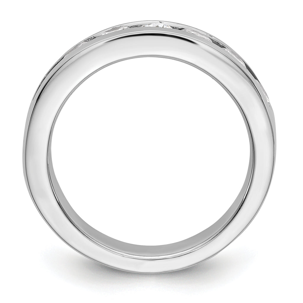 14K White Gold 9-Stone 1.3 carat Round Diamond Complete Channel Band