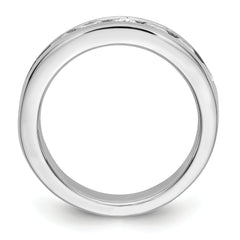 14K White Gold 9-Stone 1.3 carat Round Diamond Complete Channel Band - 6