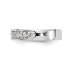 14K White Gold 9-Stone 1.3 carat Round Diamond Complete Channel Band - 6