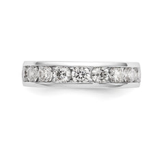 14K White Gold 9-Stone 1.3 carat Round Diamond Complete Channel Band - 6