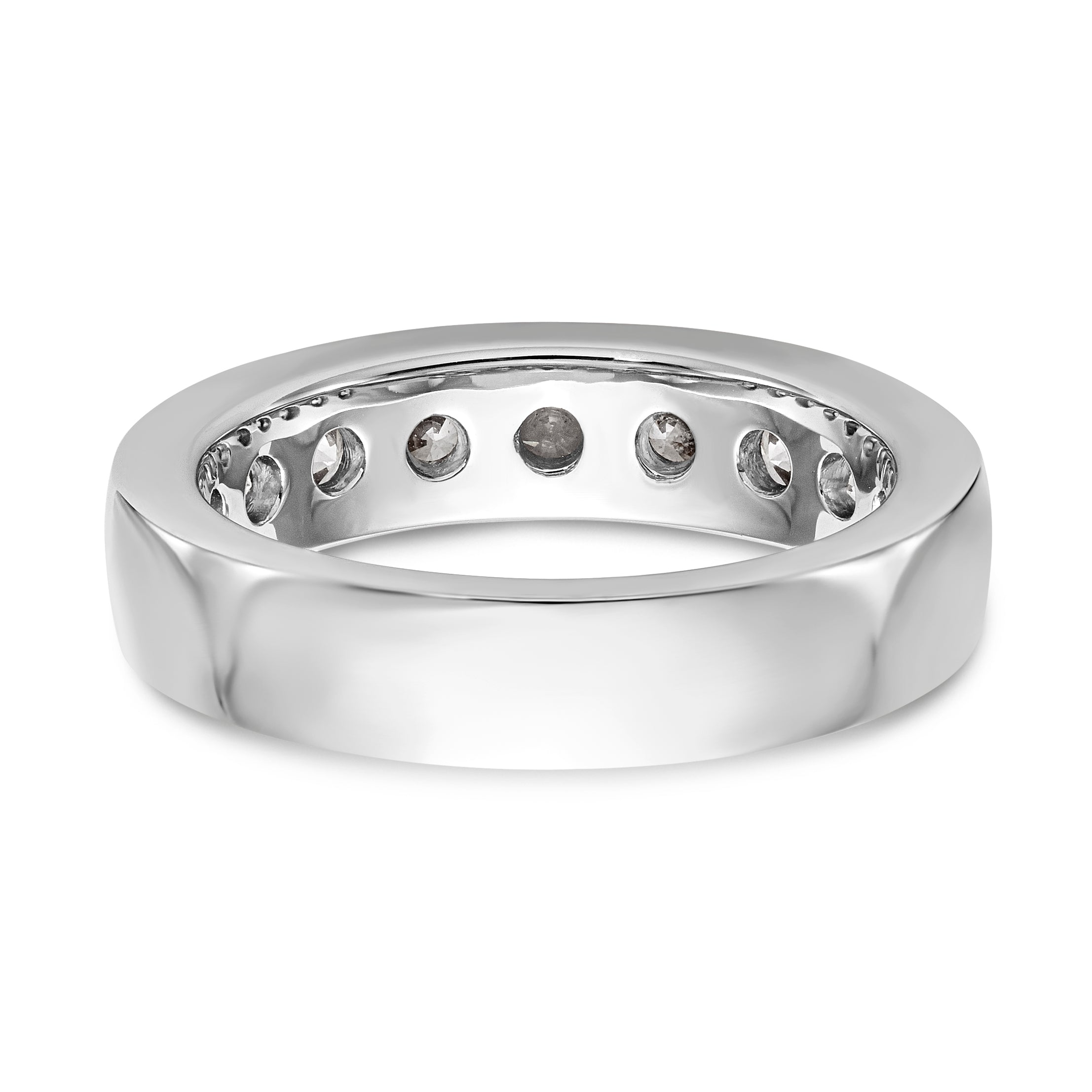 14K White Gold 9-Stone 1.3 carat Round Diamond Complete Channel Band - 6