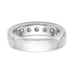 14K White Gold 9-Stone 1.3 carat Round Diamond Complete Channel Band