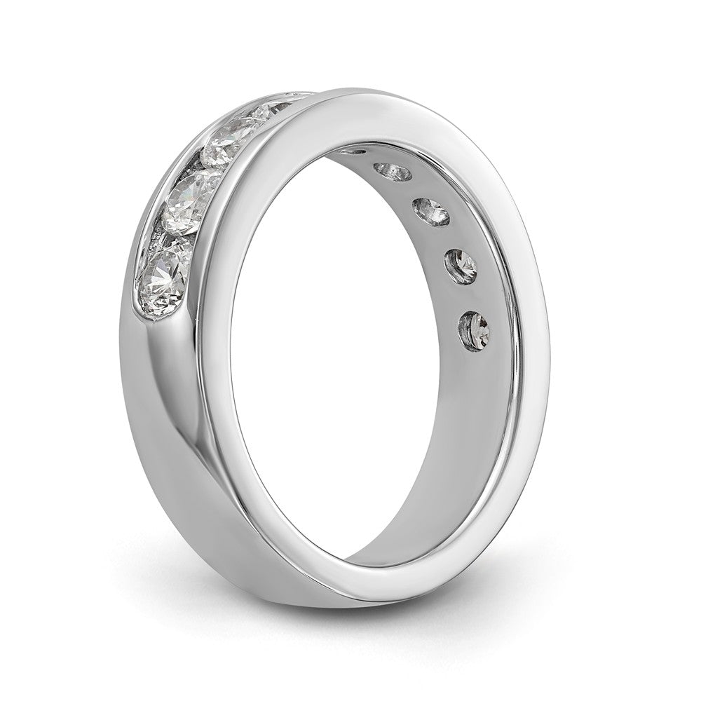 14K White Gold 9-Stone 1.3 carat Round Diamond Complete Channel Band - 6