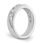 14K White Gold 9-Stone 1.3 carat Round Diamond Complete Channel Band
