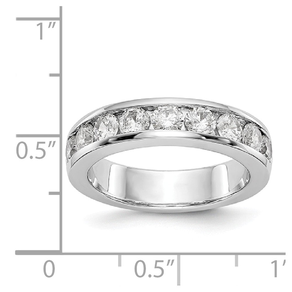 14K White Gold 9-Stone Diamond Channel Band