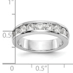 14K White Gold 9-Stone 1.3 carat Round Diamond Complete Channel Band