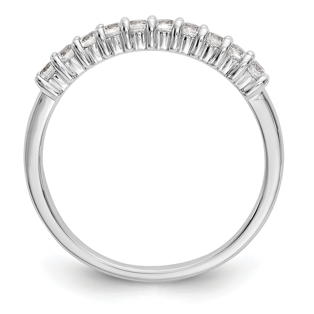 14K White Gold 11-Stone Shared Prong 1/3 carat Complete Round Diamond Band