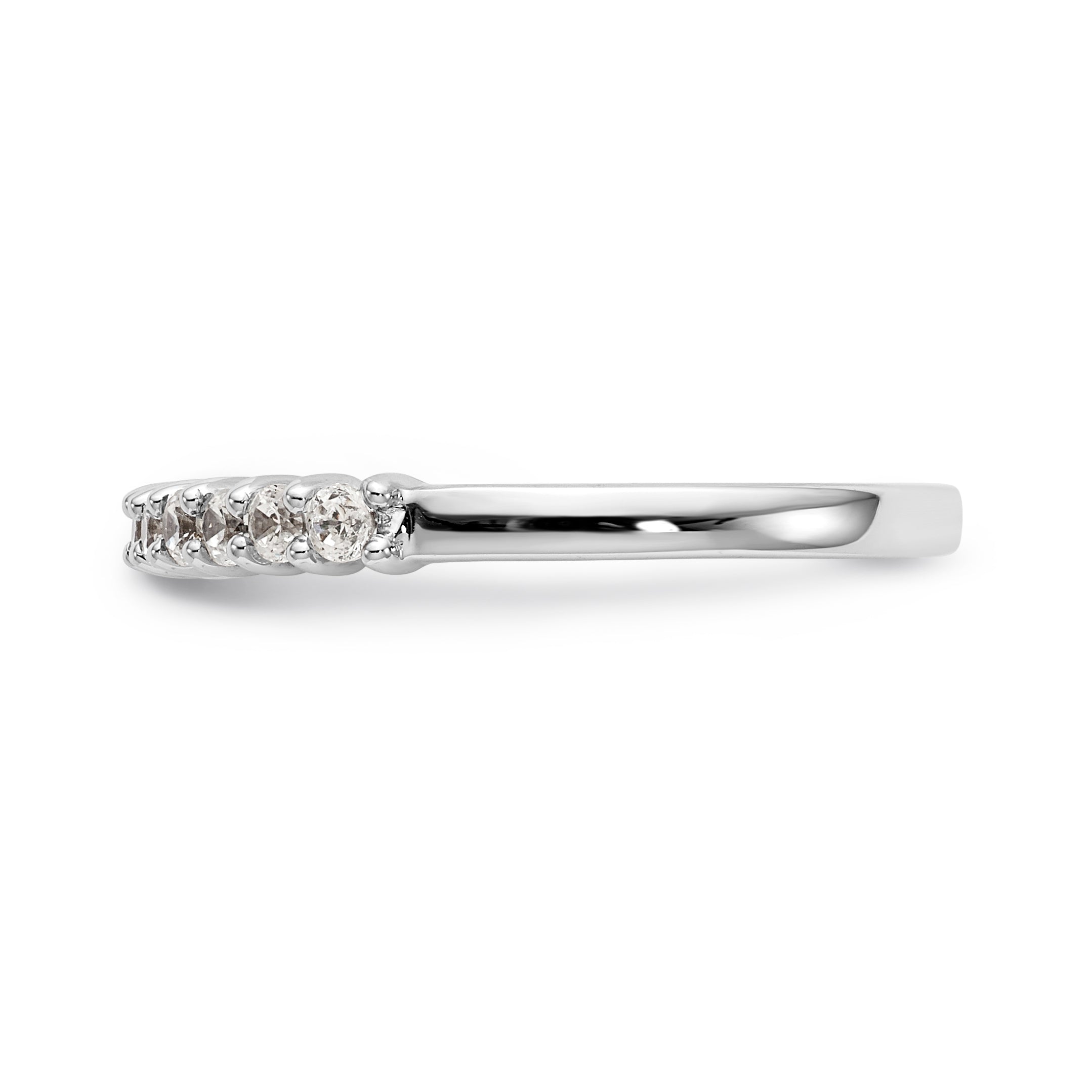 14K White Gold 11-Stone Shared Prong 1/3 carat Complete Round Diamond Band