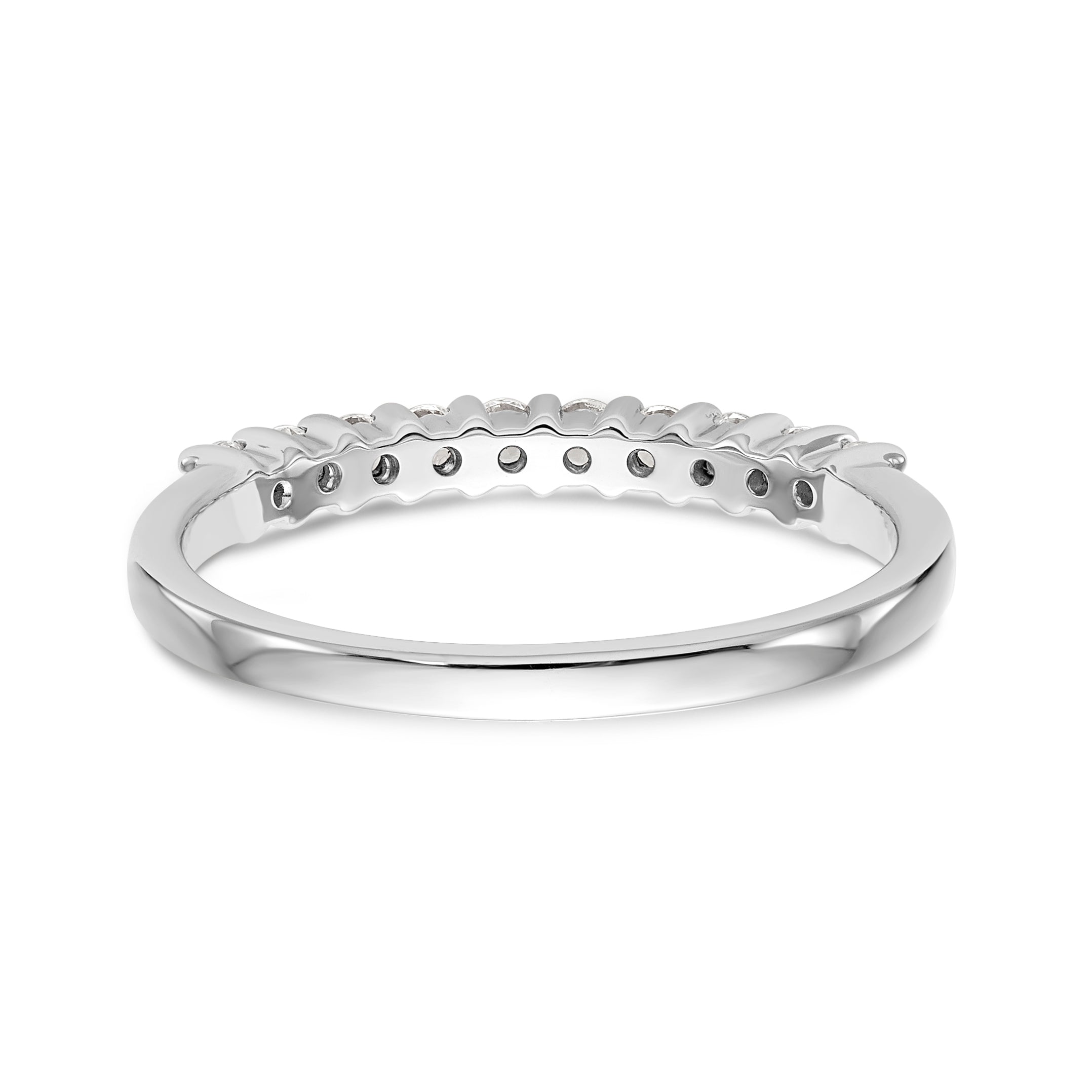 14K White Gold 11-Stone Shared Prong 1/3 carat Complete Round Diamond Band
