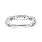 14K White Gold 11-Stone Shared Prong 1/3 carat Complete Round Diamond Band