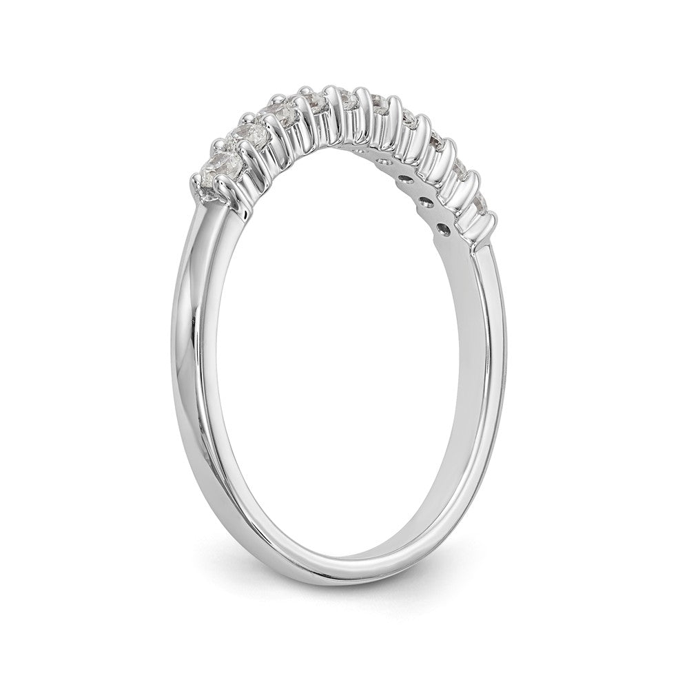 14K White Gold 11-Stone Shared Prong 1/3 carat Complete Round Diamond Band