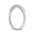14K White Gold 11-Stone Shared Prong 1/3 carat Complete Round Diamond Band