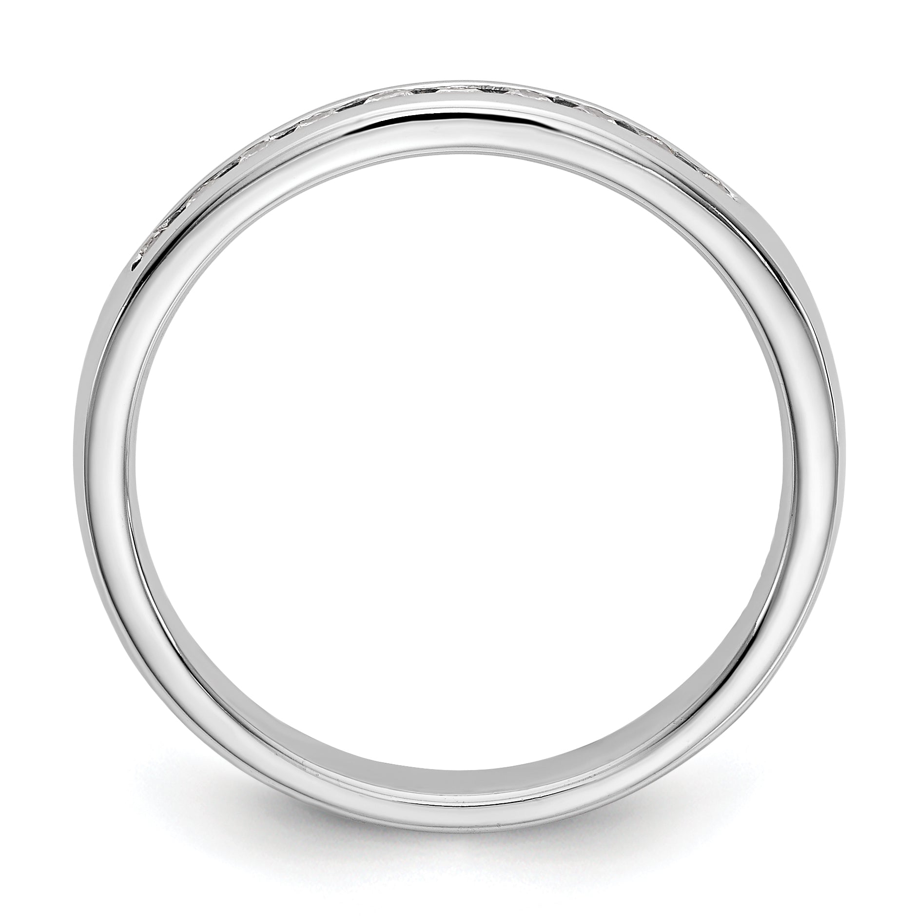 14K White Gold 10-Stone 1/5 carat Round Diamond Complete Channel Band Secondary image