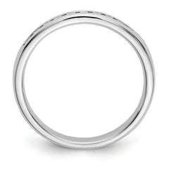 14K White Gold 10-Stone 1/5 carat Round Diamond Complete Channel Band - 6