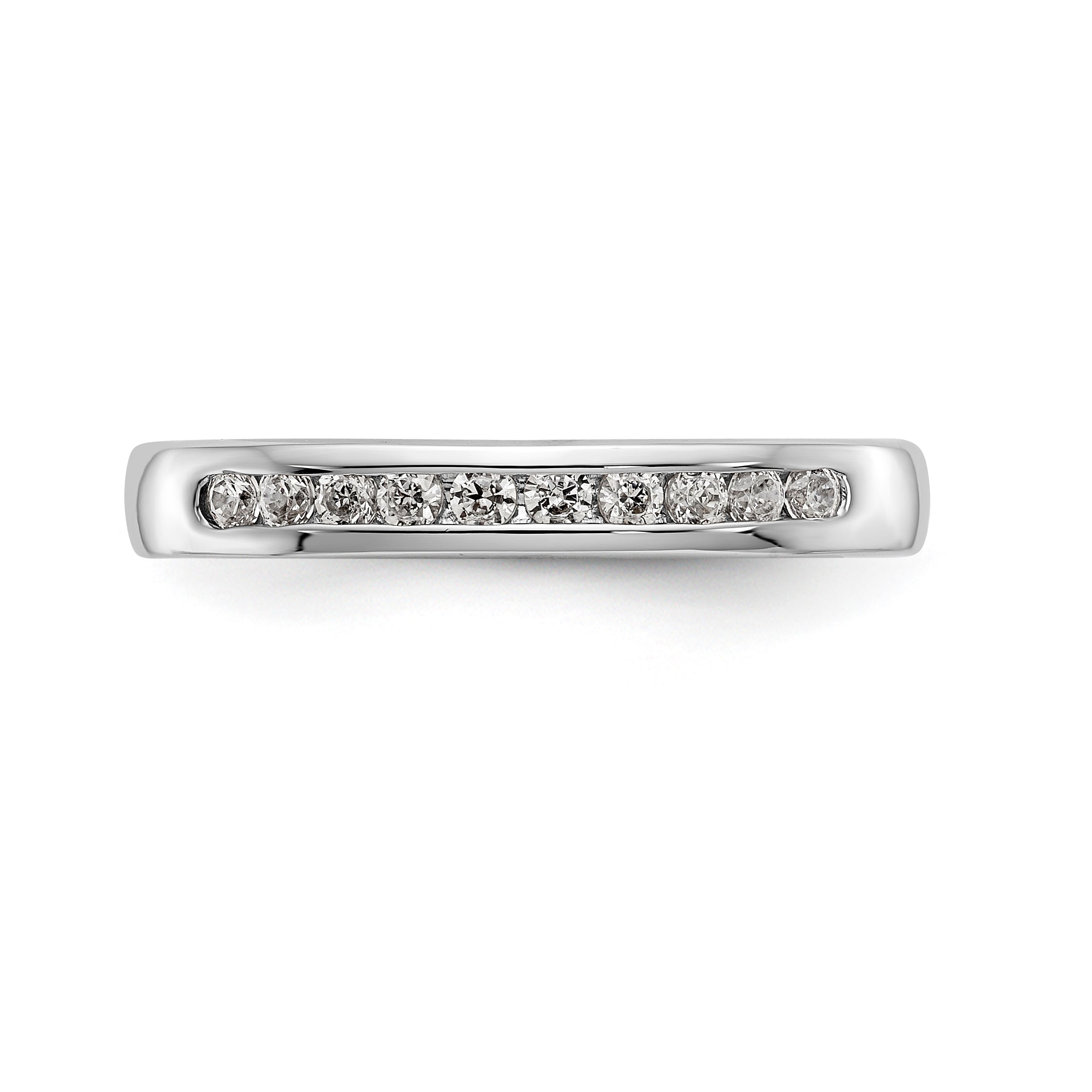 14K White Gold 10-Stone 1/5 carat Round Diamond Complete Channel Band - 6