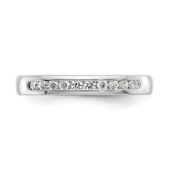 14K White Gold 10-Stone 1/5 carat Round Diamond Complete Channel Band