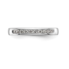 14K White Gold 10-Stone 1/5 carat Round Diamond Complete Channel Band - 6