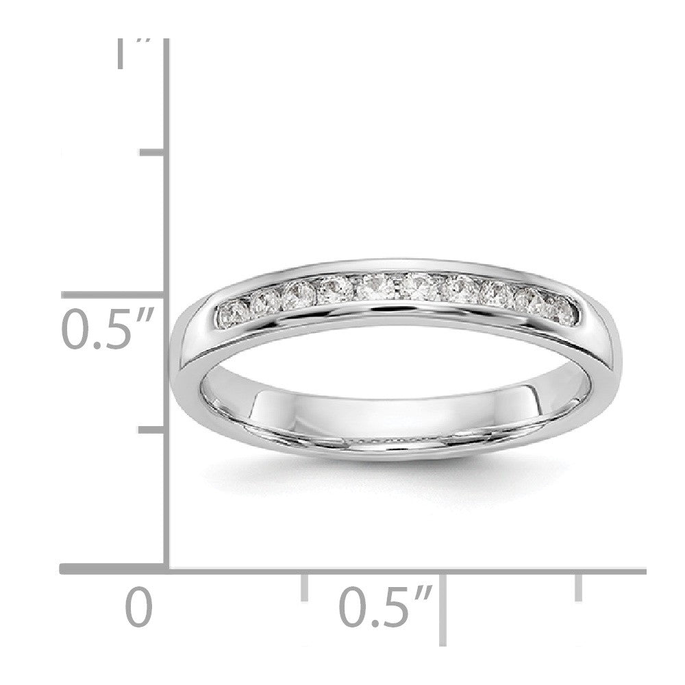 14K White Gold 10-Stone Diamond Channel Band