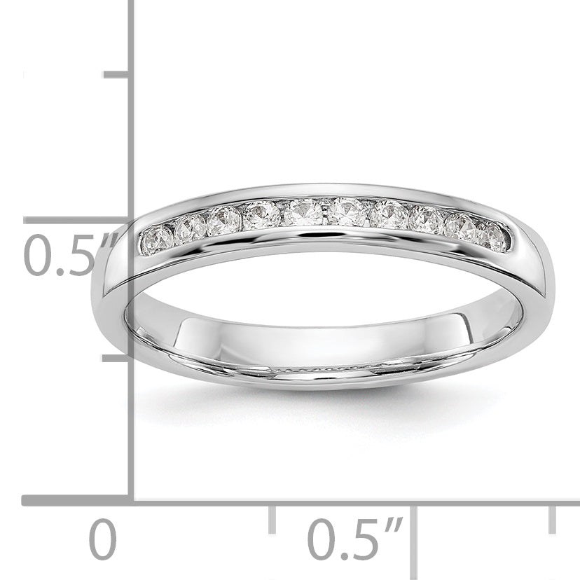 14K White Gold 10-Stone 1/5 carat Round Diamond Complete Channel Band