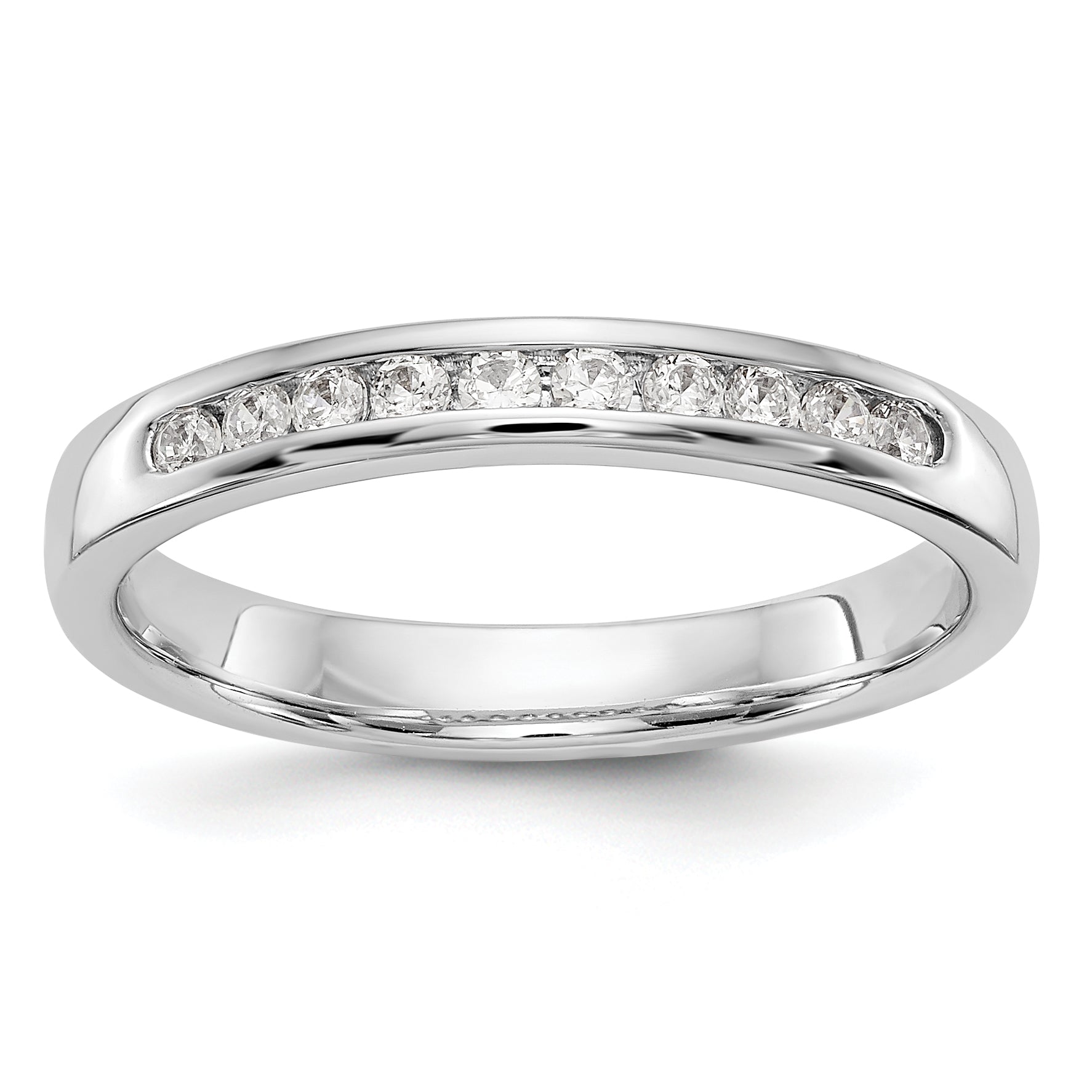 14K White Gold 10-Stone 1/5 carat Round Diamond Complete Channel Band Main image