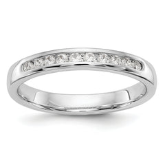 14K White Gold 10-Stone 1/5 carat Round Diamond Complete Channel Band - 6