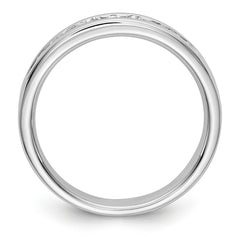 14K White Gold 10-Stone 1/3 carat Round Diamond Complete Channel Band - 6