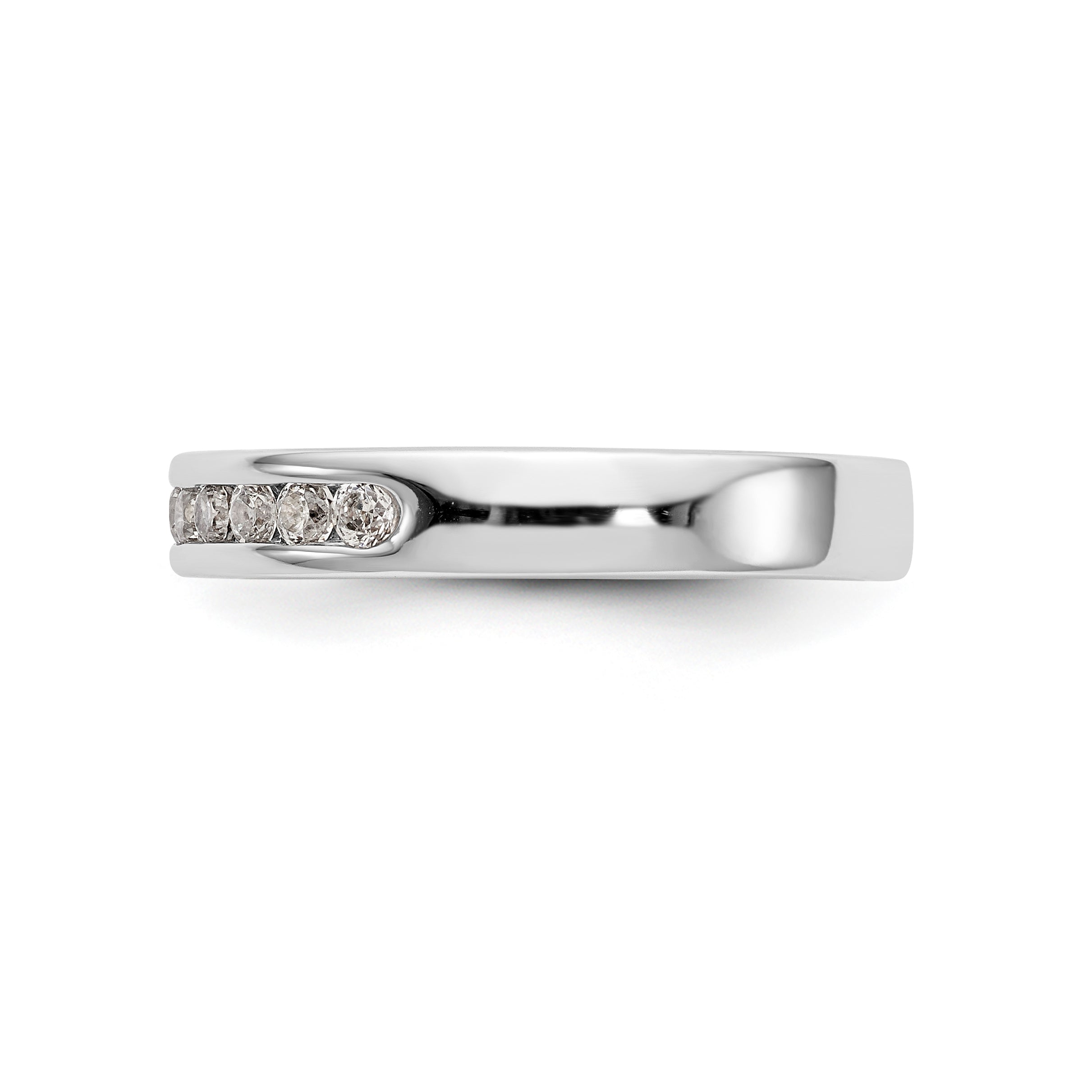 14K White Gold 10-Stone 1/3 carat Round Diamond Complete Channel Band - 6