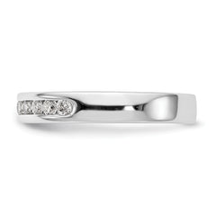 14K White Gold 10-Stone 1/3 carat Round Diamond Complete Channel Band