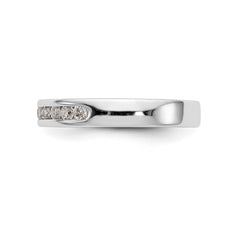 14K White Gold 10-Stone 1/3 carat Round Diamond Complete Channel Band - 6