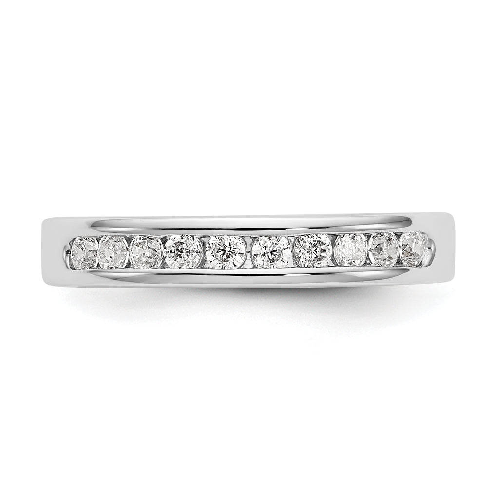 14K White Gold 10-Stone 1/3 carat Round Diamond Complete Channel Band
