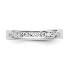 14K White Gold 10-Stone 1/3 carat Round Diamond Complete Channel Band