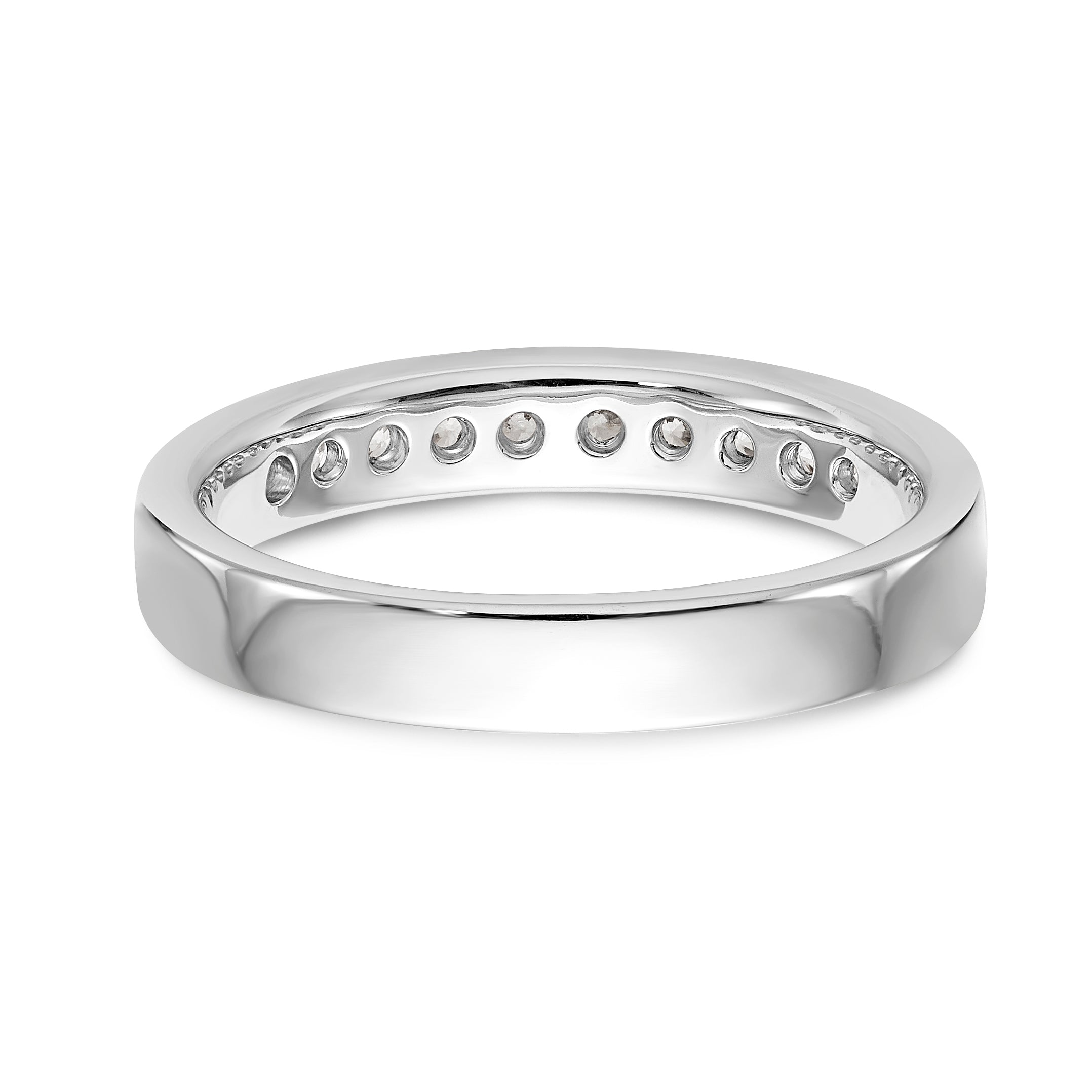 14K White Gold 10-Stone 1/3 carat Round Diamond Complete Channel Band - 6
