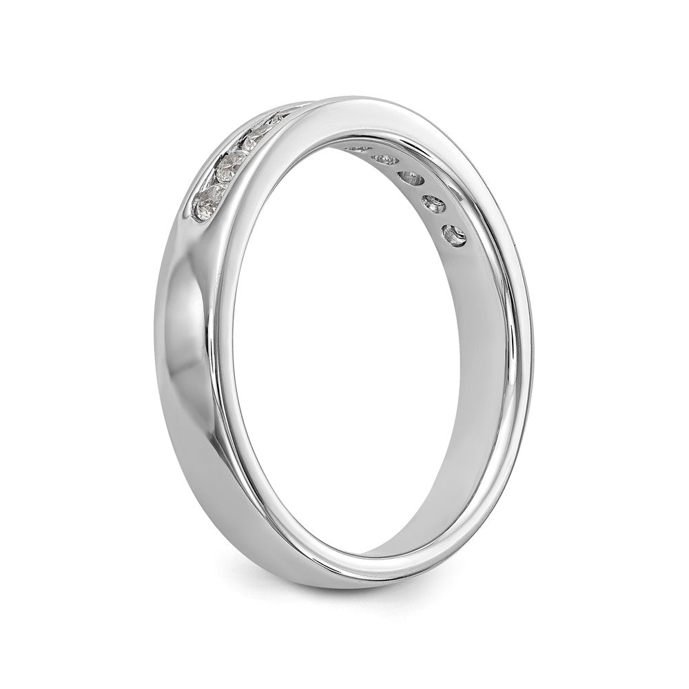 14K White Gold 10-Stone 1/3 carat Round Diamond Complete Channel Band - 6