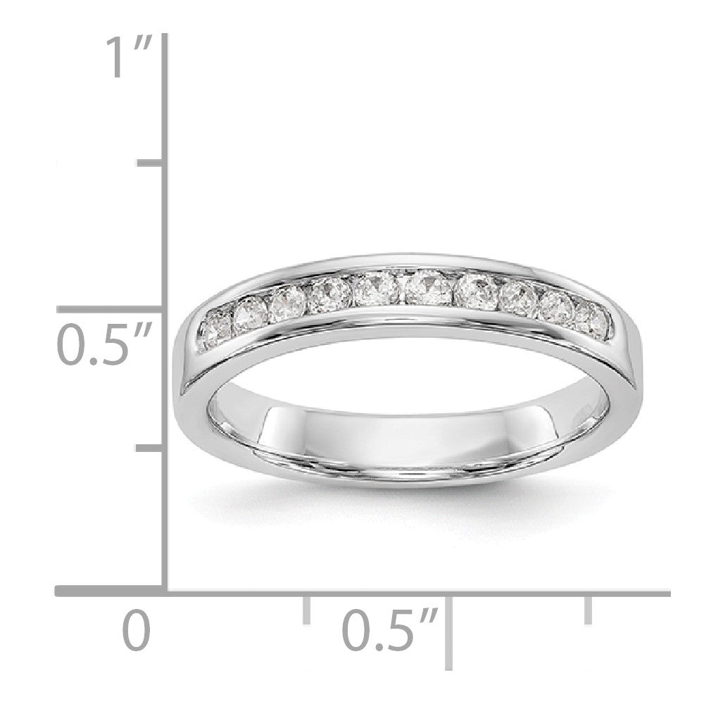 14K White Gold 10-Stone Diamond Channel Band