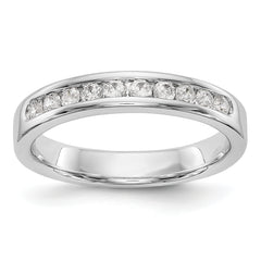 14K White Gold 10-Stone 1/3 carat Round Diamond Complete Channel Band