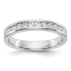 14K White Gold 10-Stone 1/3 carat Round Diamond Complete Channel Band - 6
