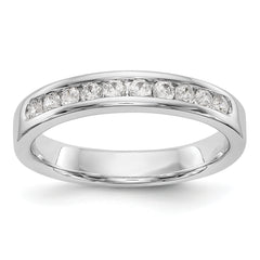 14K White Gold 10-Stone 1/3 carat Round Diamond Complete Channel Band